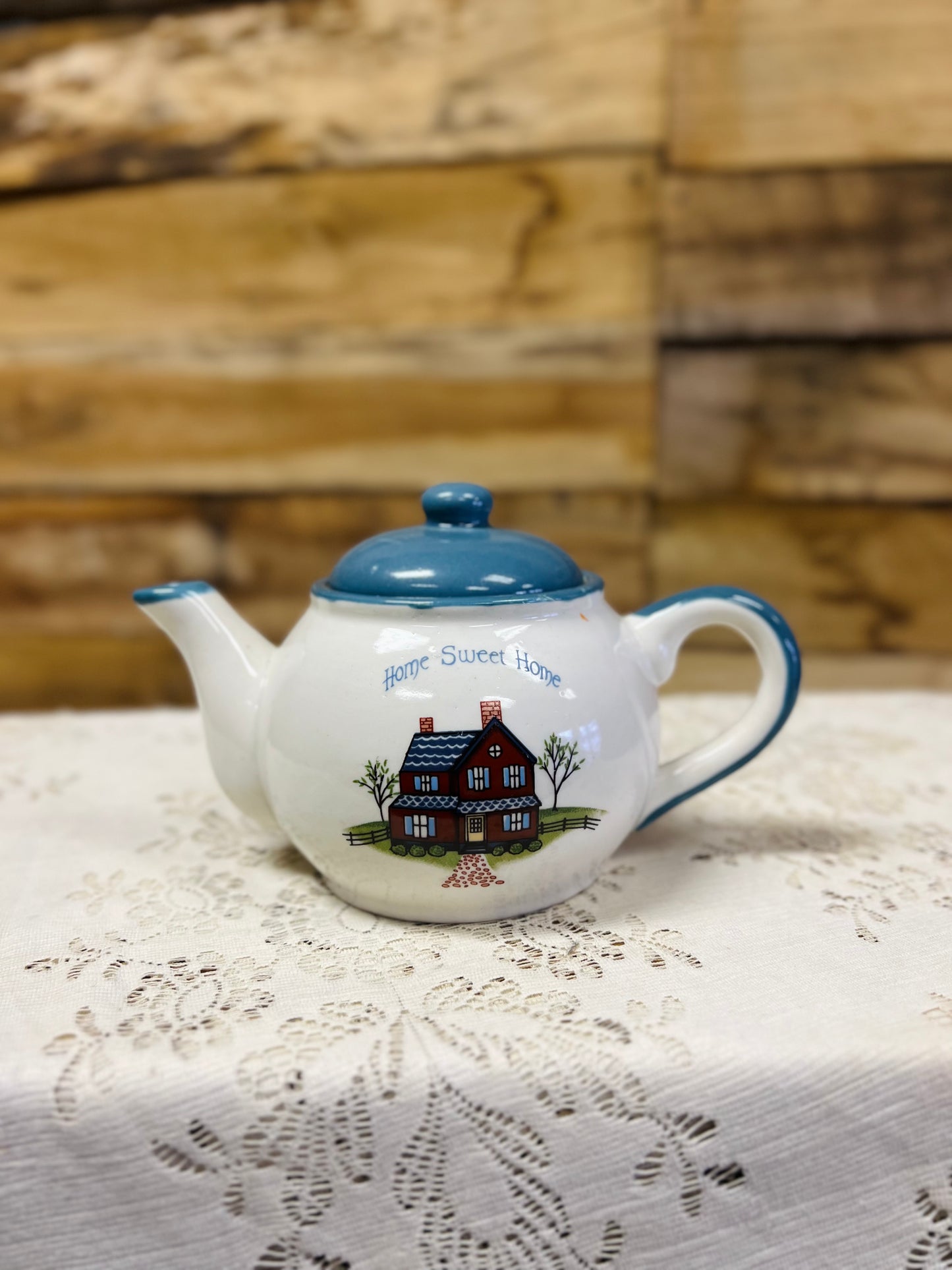 Vintage Home Sweet Home Teapot