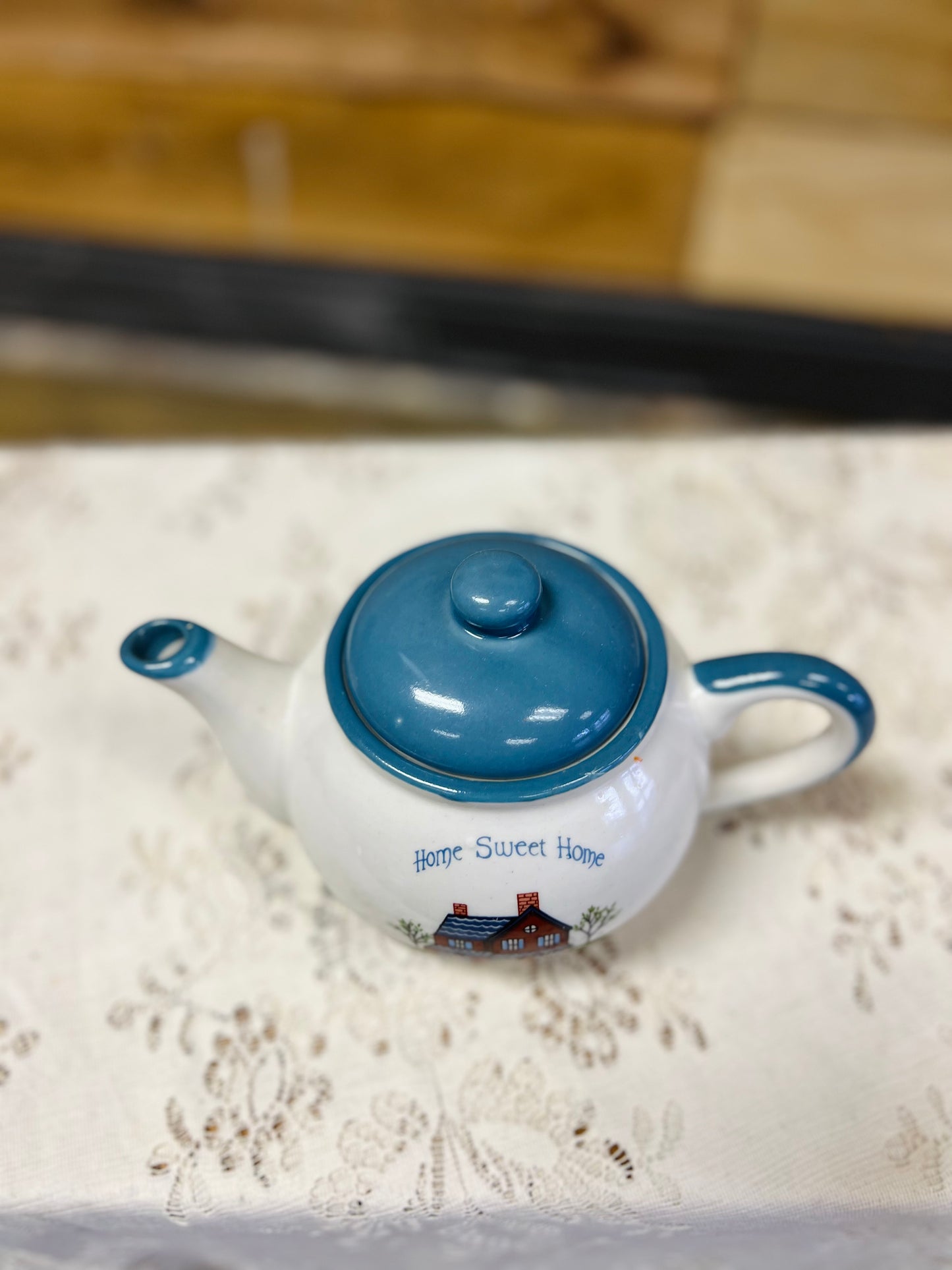 Vintage Home Sweet Home Teapot