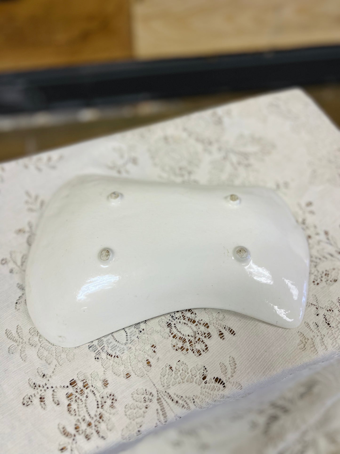 White Ceramic "Give Us This Day Our Daily Bread" Tray