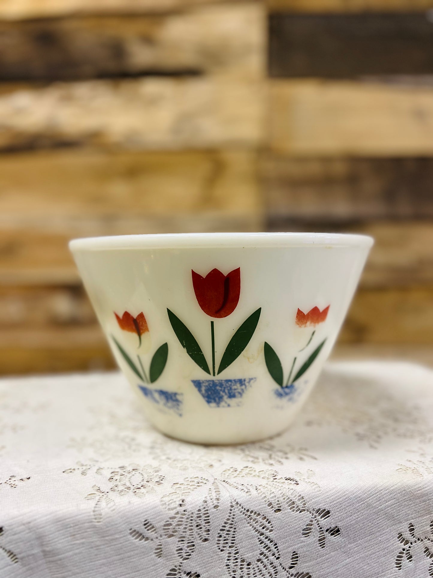 Vintage Fire King Tulip Mixing Bowl 9.5"