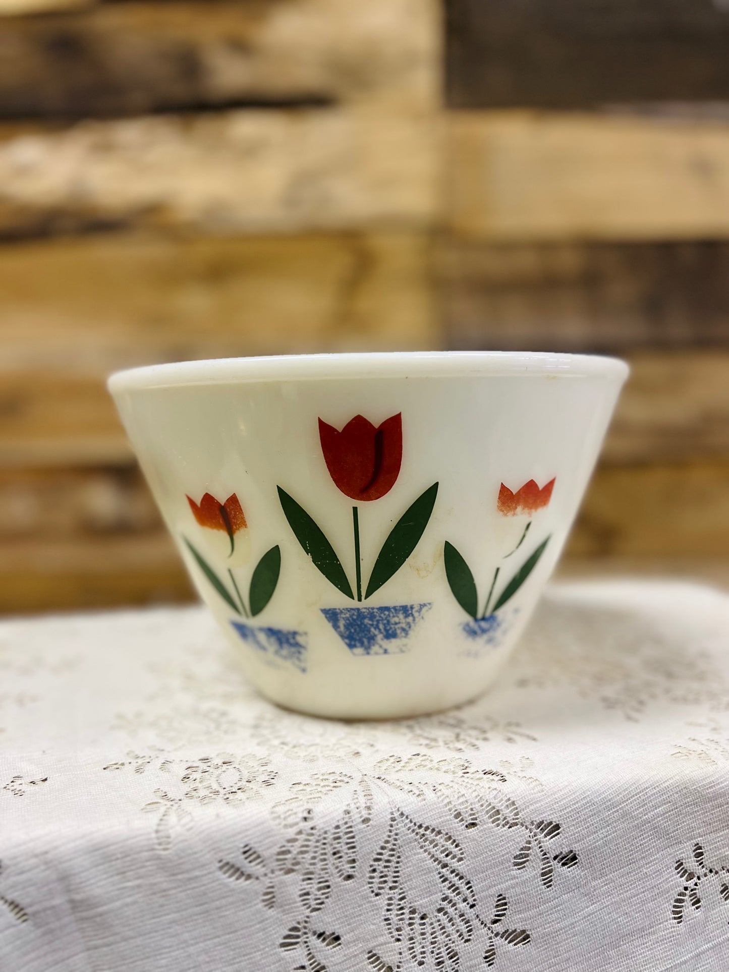 Vintage Fire King Tulip Mixing Bowl 9.5"