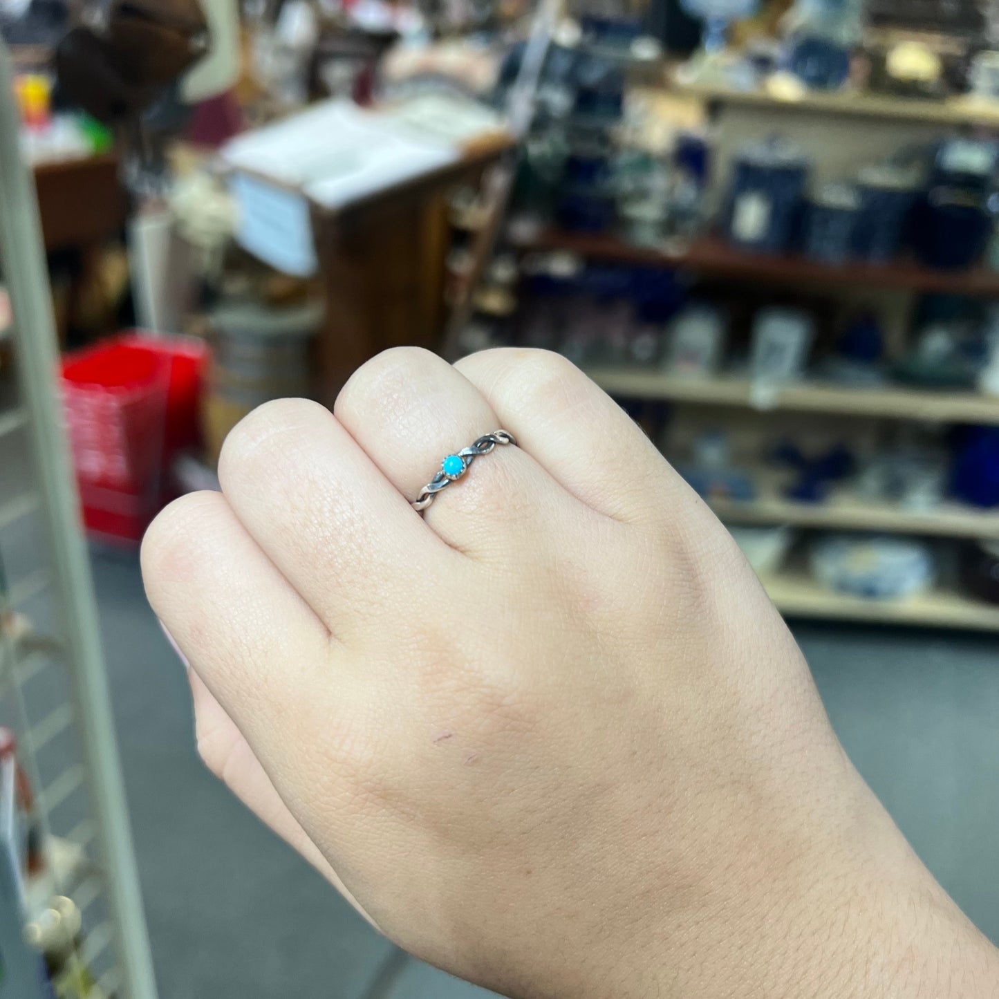 Turquoise Twisted Stacker Ring