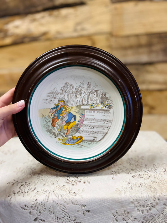 Antique Parry Vielle Opera Lucie De Lammermoor Plate with Plate Hanger