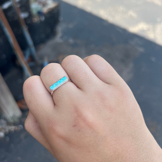 Genuine Turquoise Bar Ring