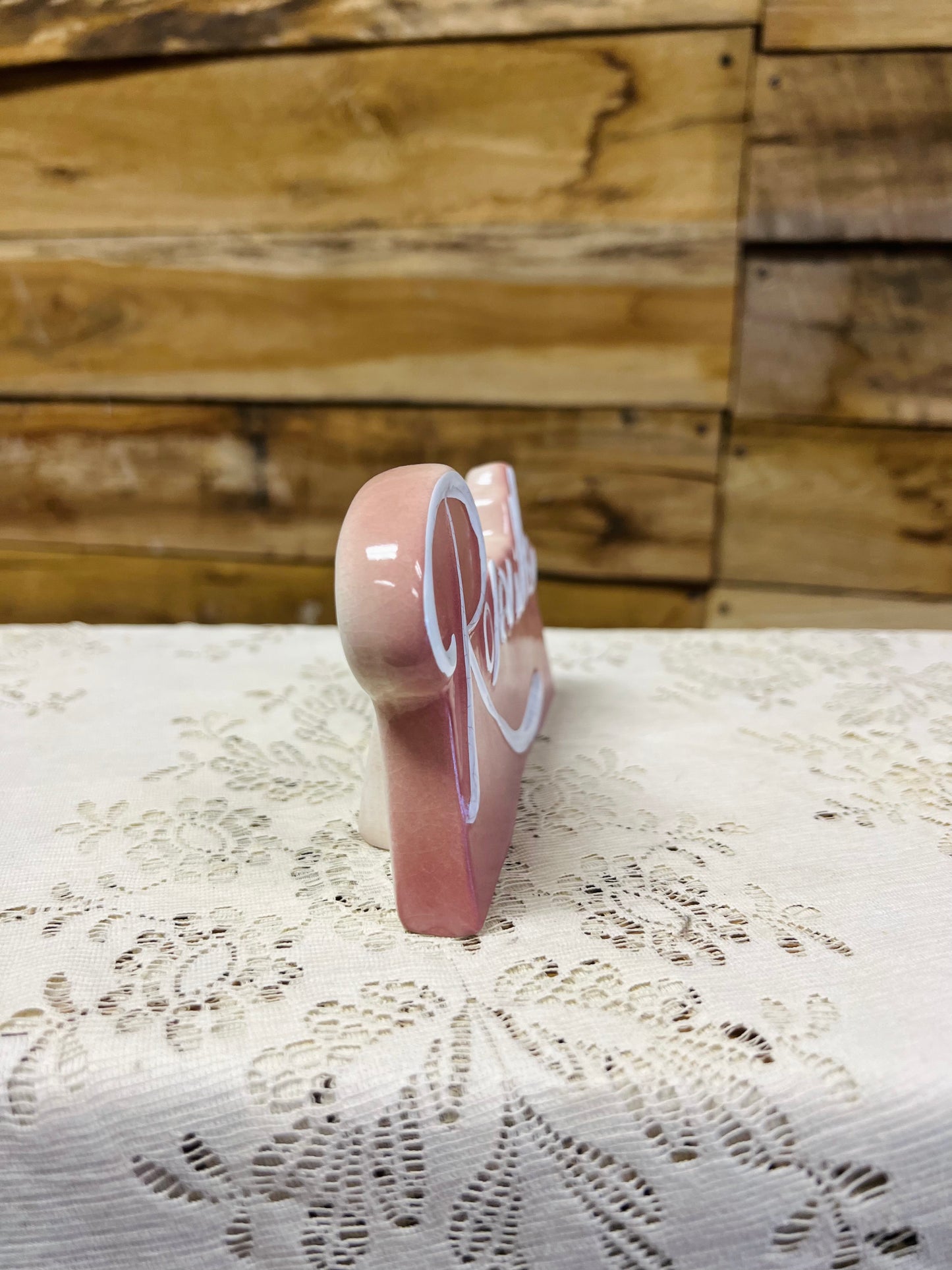 Roseville Pottery Sign - Pink