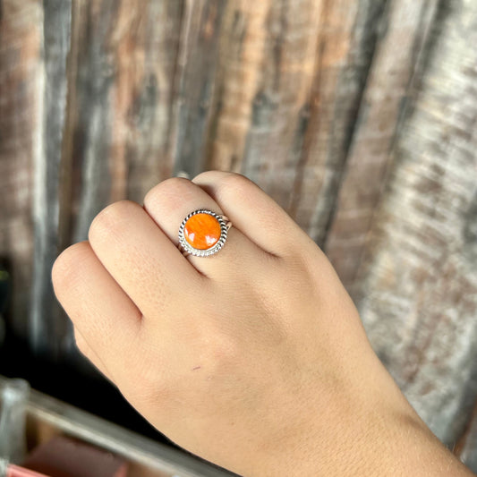 Orange Spiny Oyster Round Ring