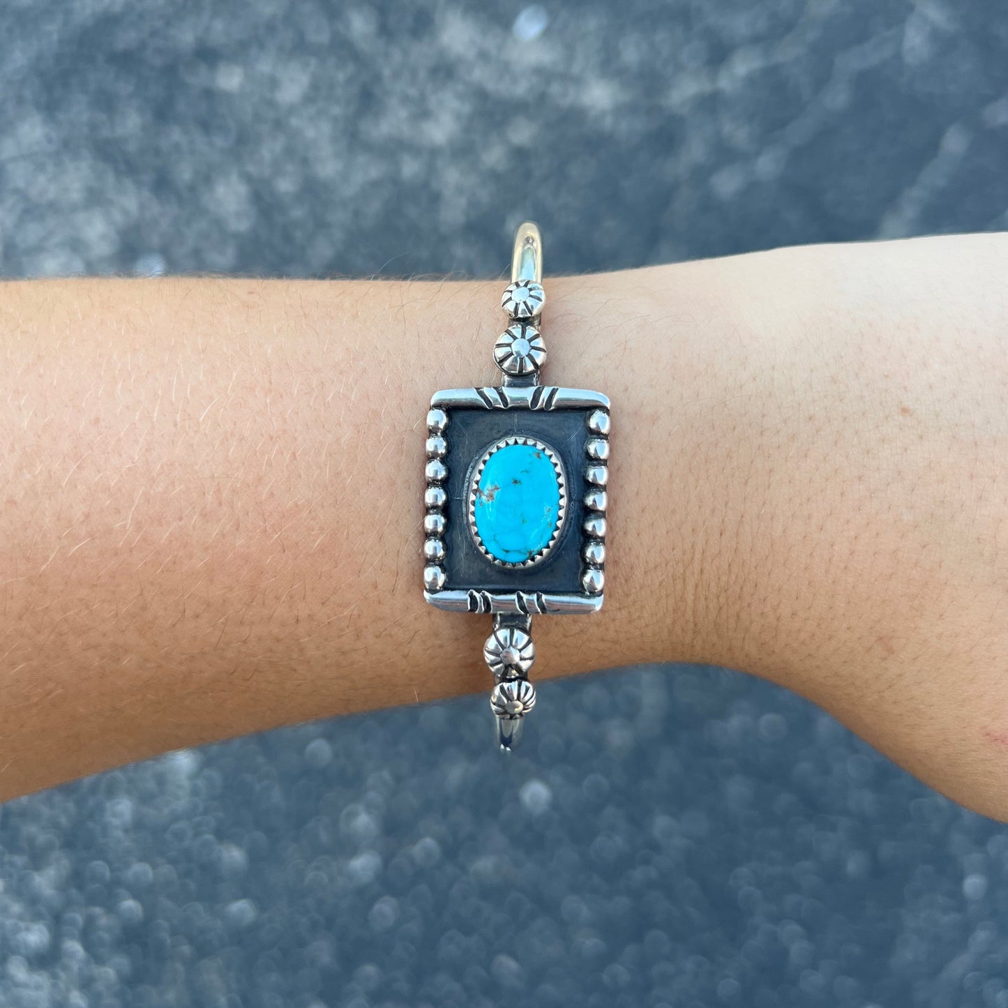 Genuine Turquoise Square Cuff