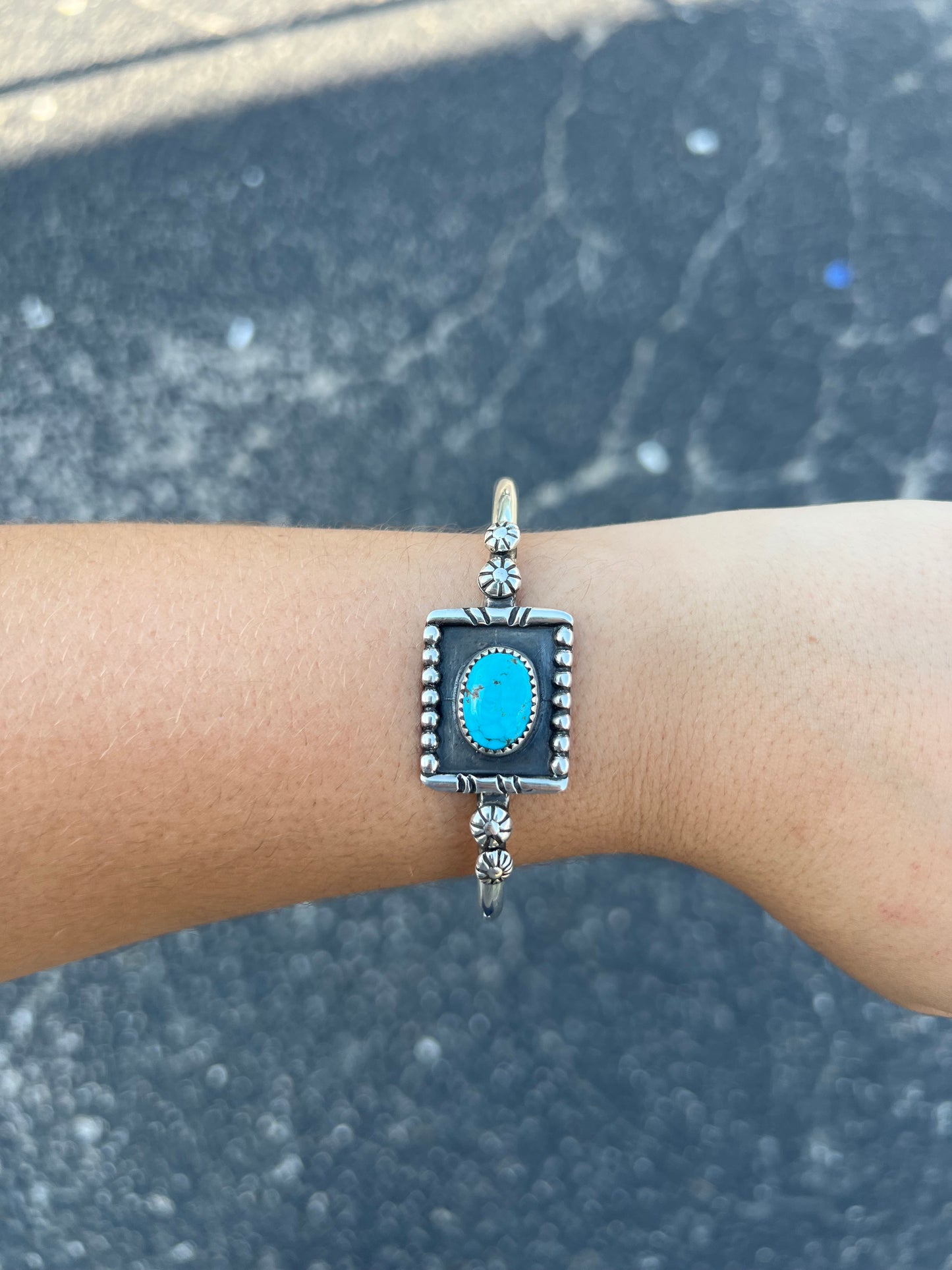 Genuine Turquoise Square Cuff