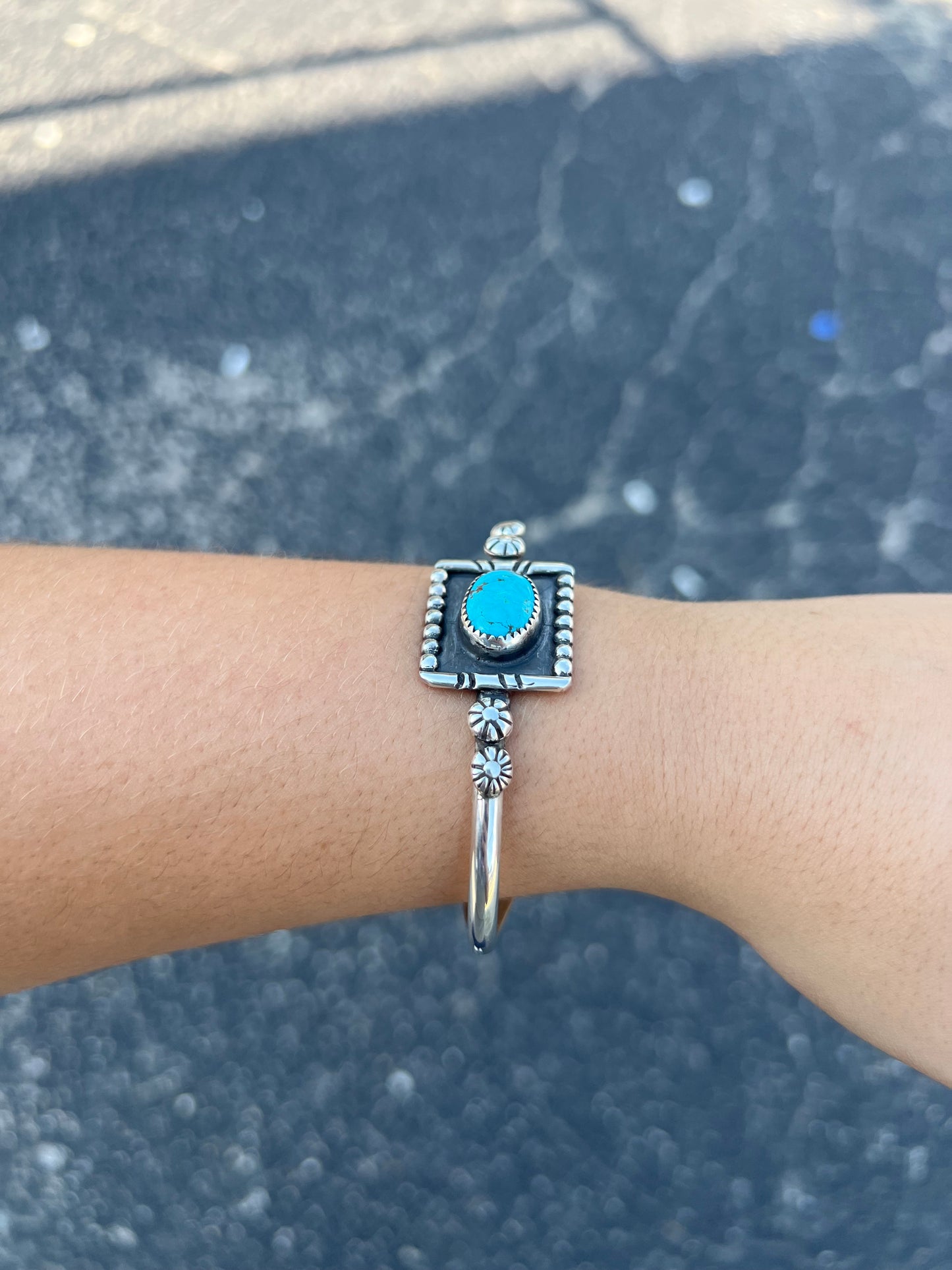 Genuine Turquoise Square Cuff