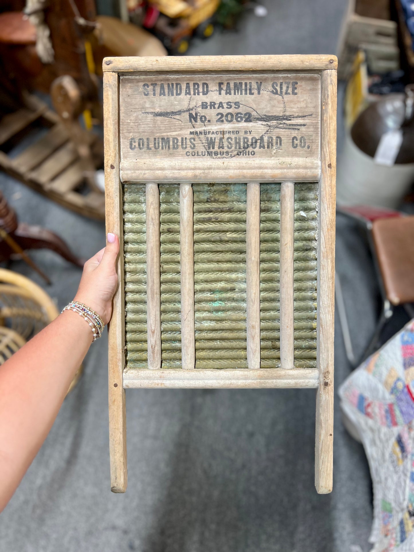 Vintage Washboard Made Rite No. 2062 Columbus Washboard Co