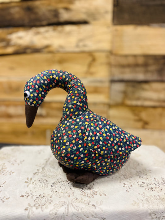 Vintage Floral Stuffed Goose - #1