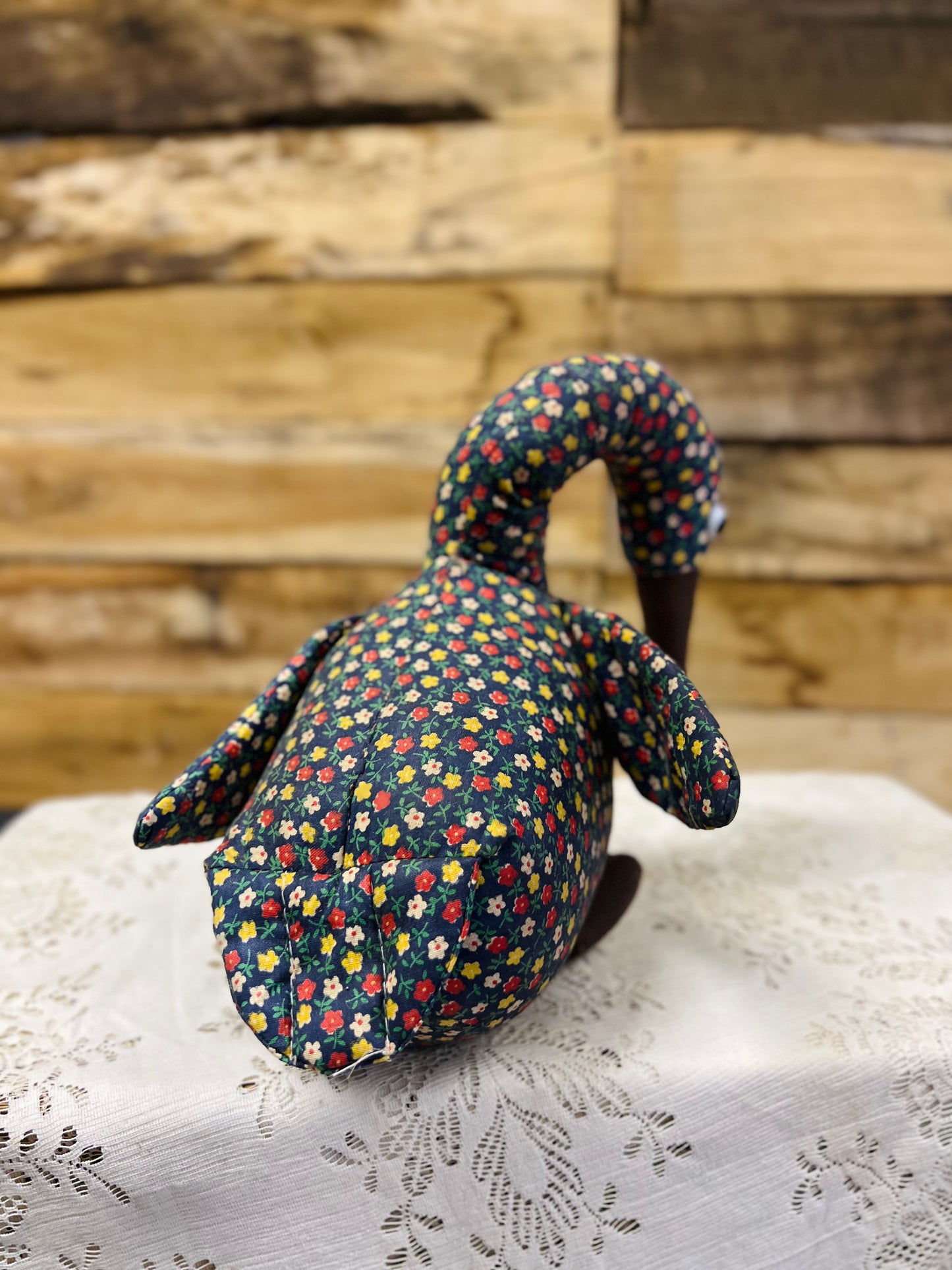Vintage Floral Stuffed Goose - #1