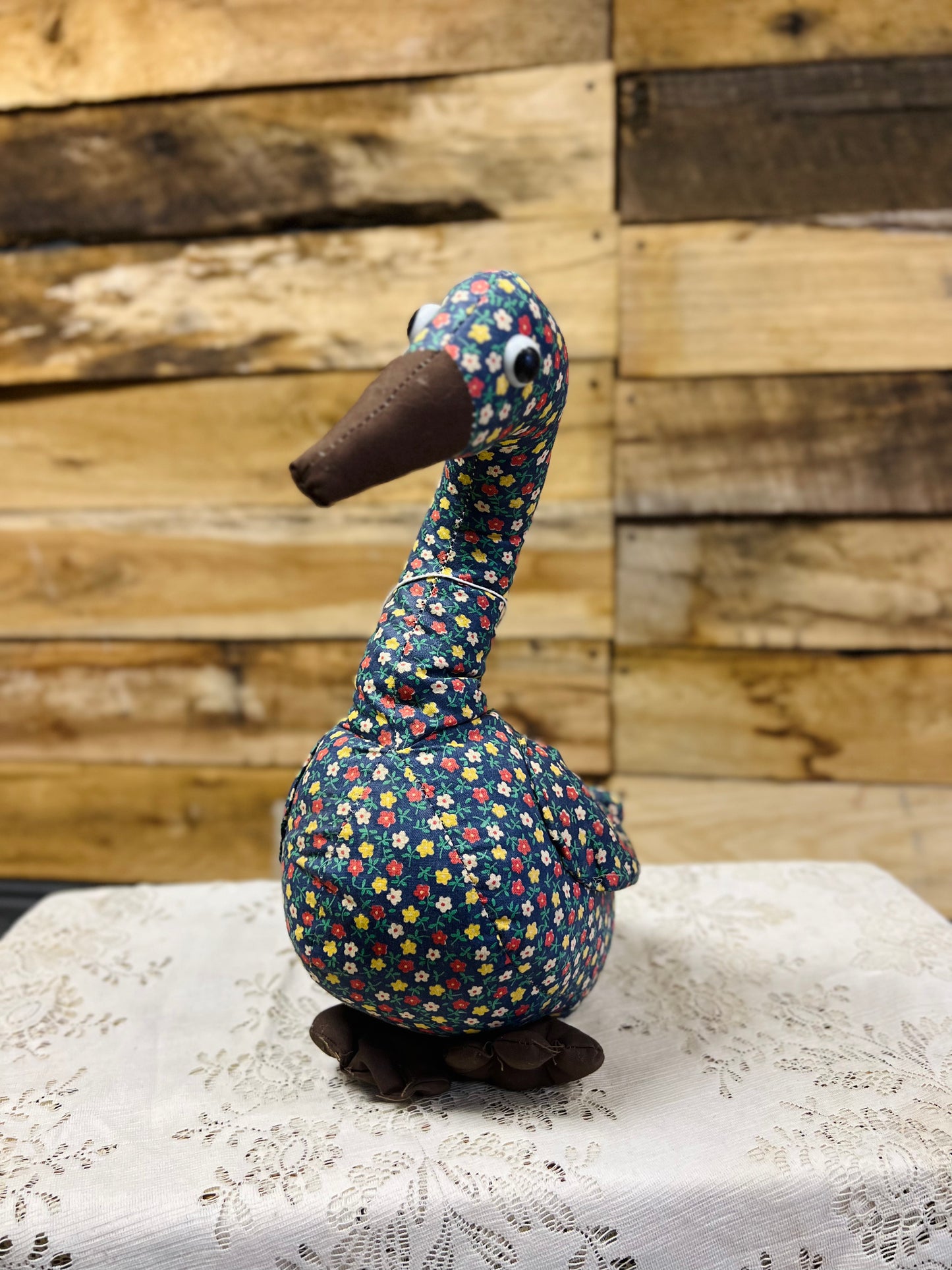 Vintage Floral Stuffed Goose - #2