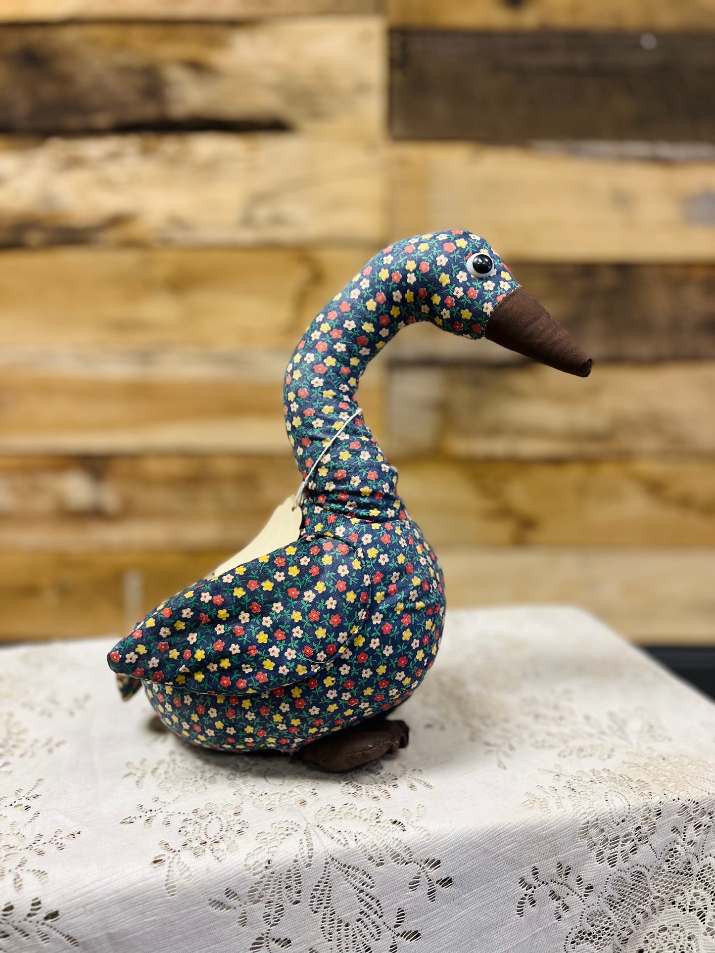 Vintage Floral Stuffed Goose - #2