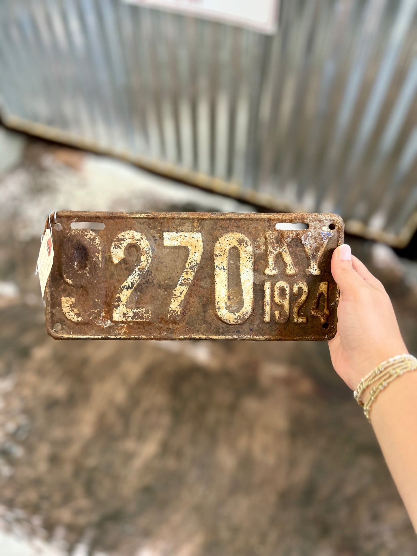 Vintage 1924 KY License Plate 100+ years old "270" our phone number area code prefix