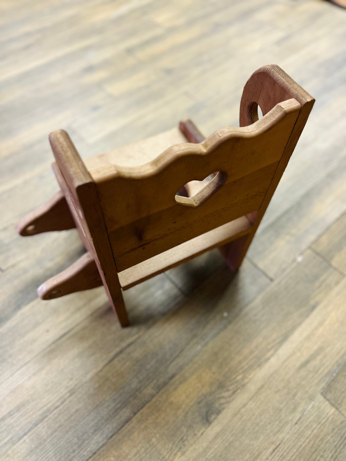Vintage Wood Heart Cutout Potty Chair