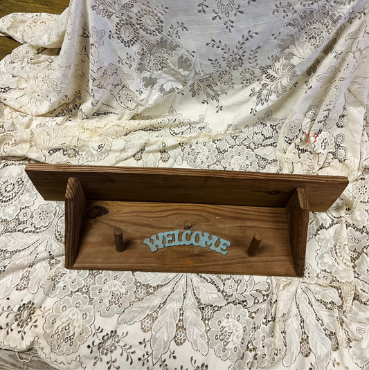 Vintage Wood Welcome Shelf