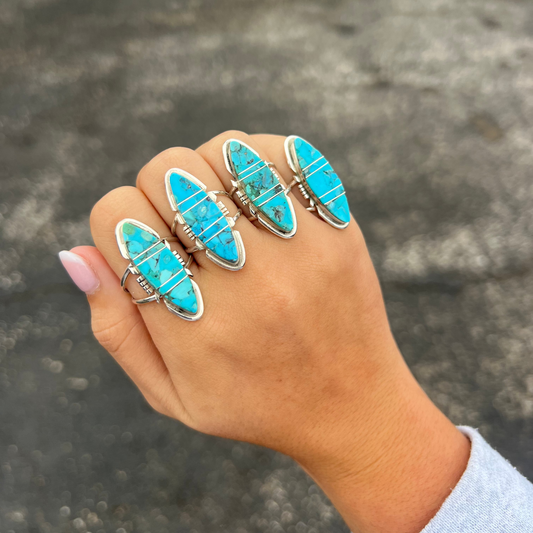 The Mia Marquise Turquoise Sterling Silver Ring