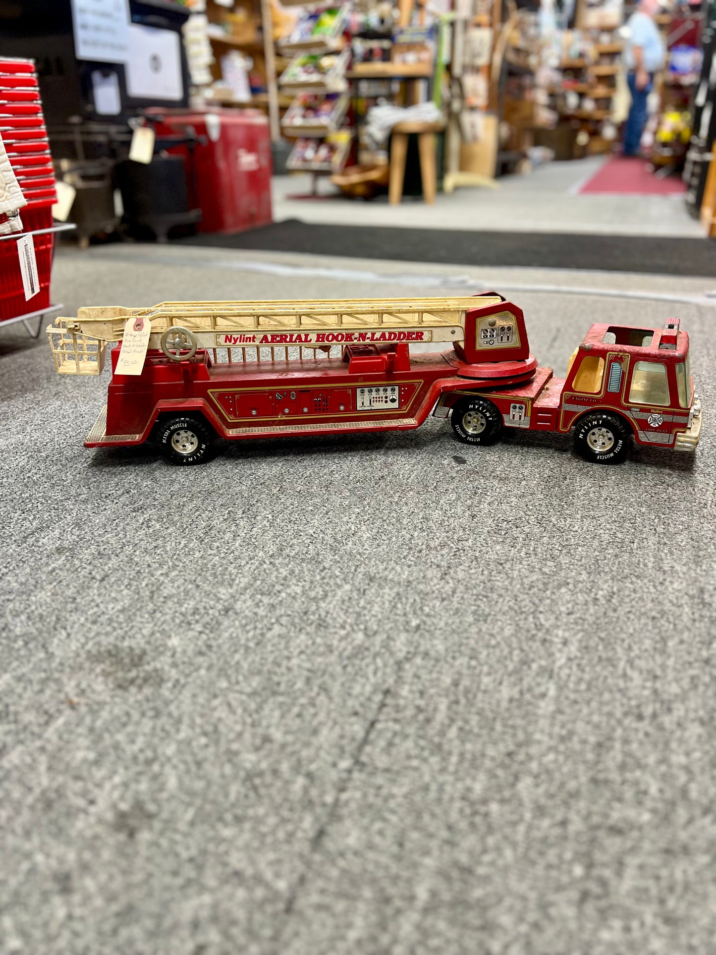 Vintage Nylint Fire Truck Aerial Hook-N-Ladder Metal Muscle