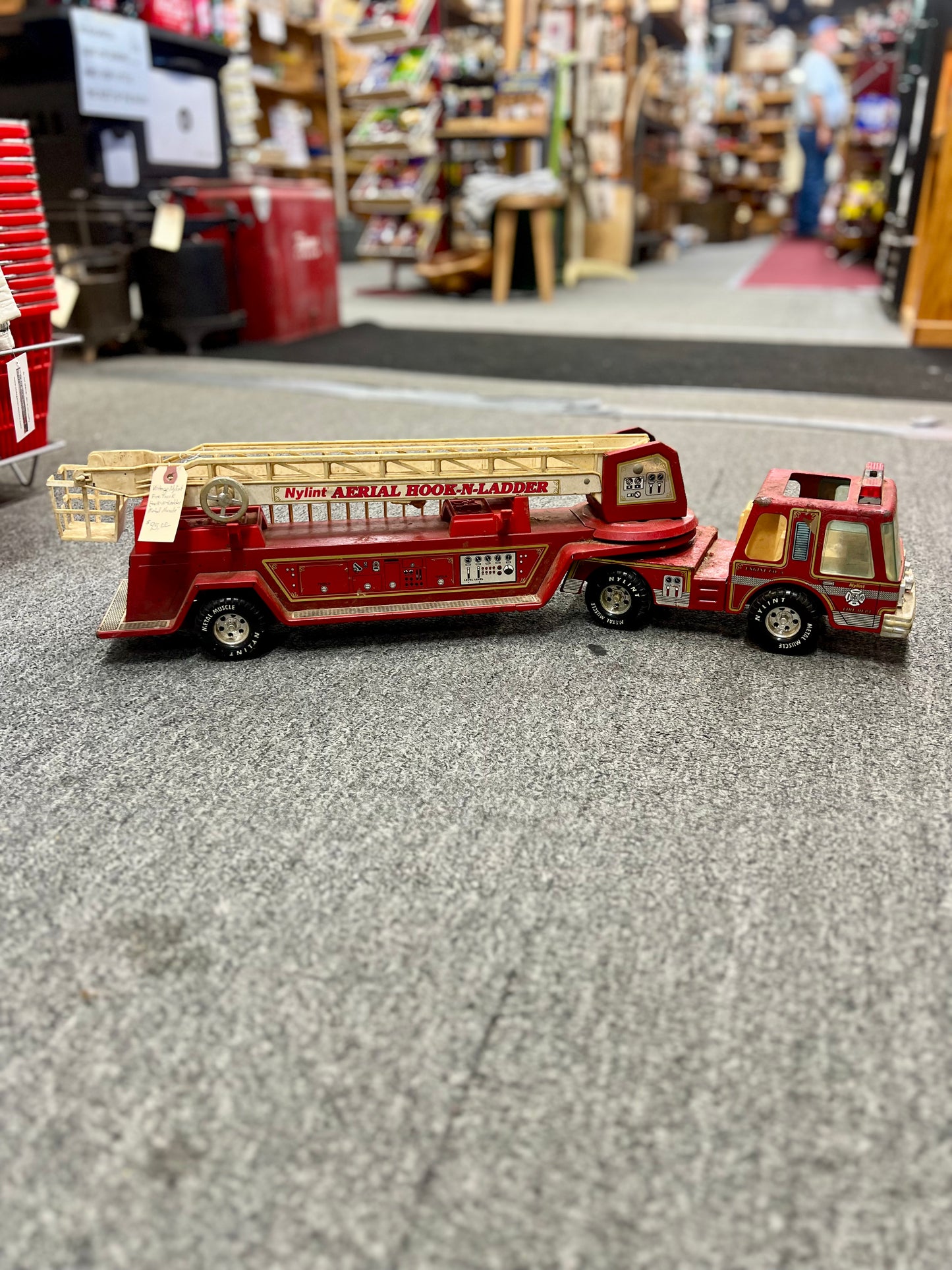 Vintage Nylint Fire Truck Aerial Hook-N-Ladder Metal Muscle