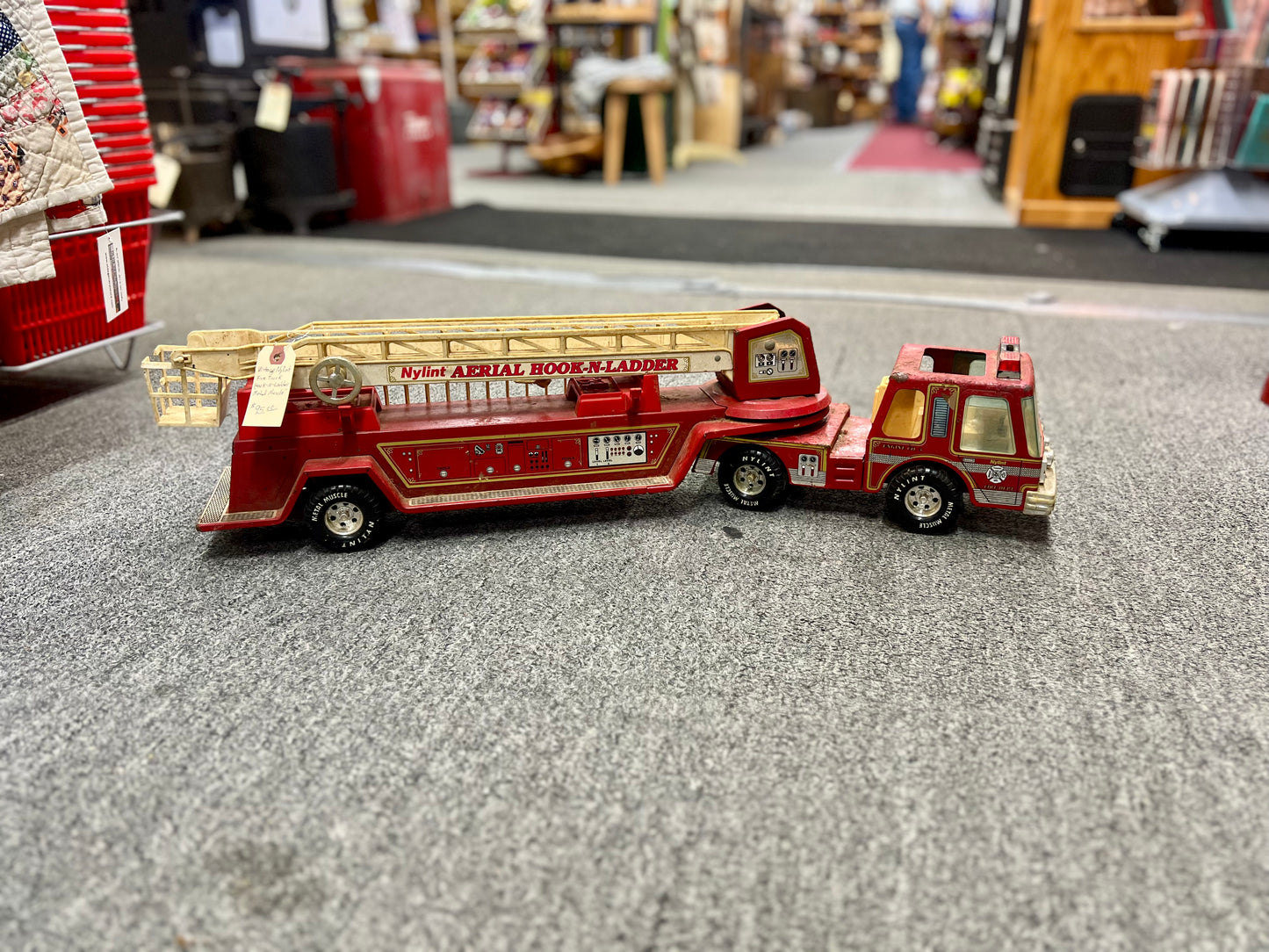 Vintage Nylint Fire Truck Aerial Hook-N-Ladder Metal Muscle