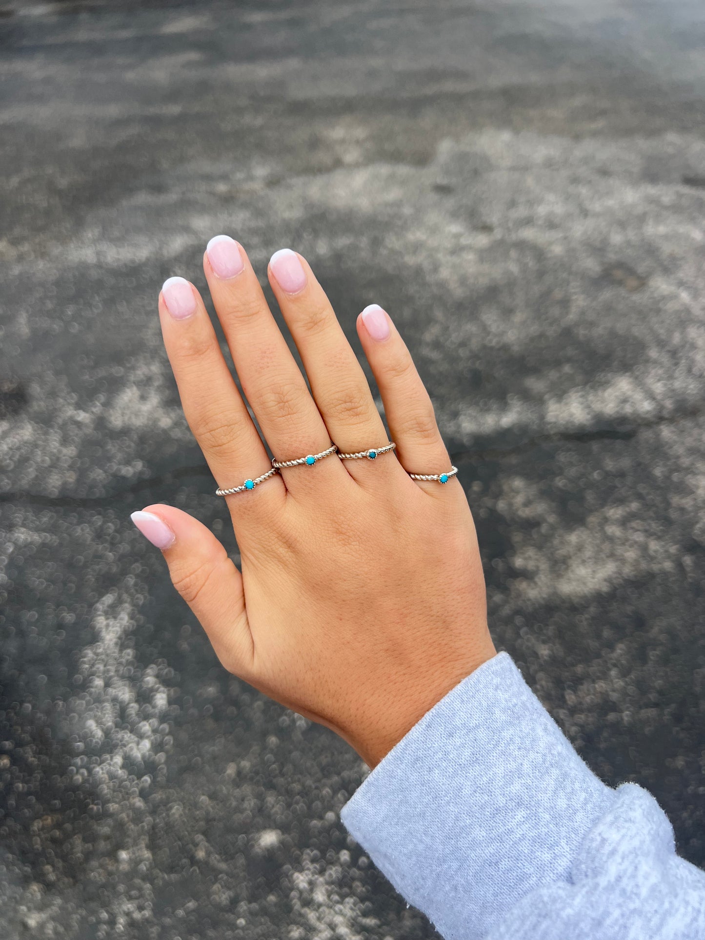 The Dawn Genuine Turquoise Sterling Silver Twisted Ring