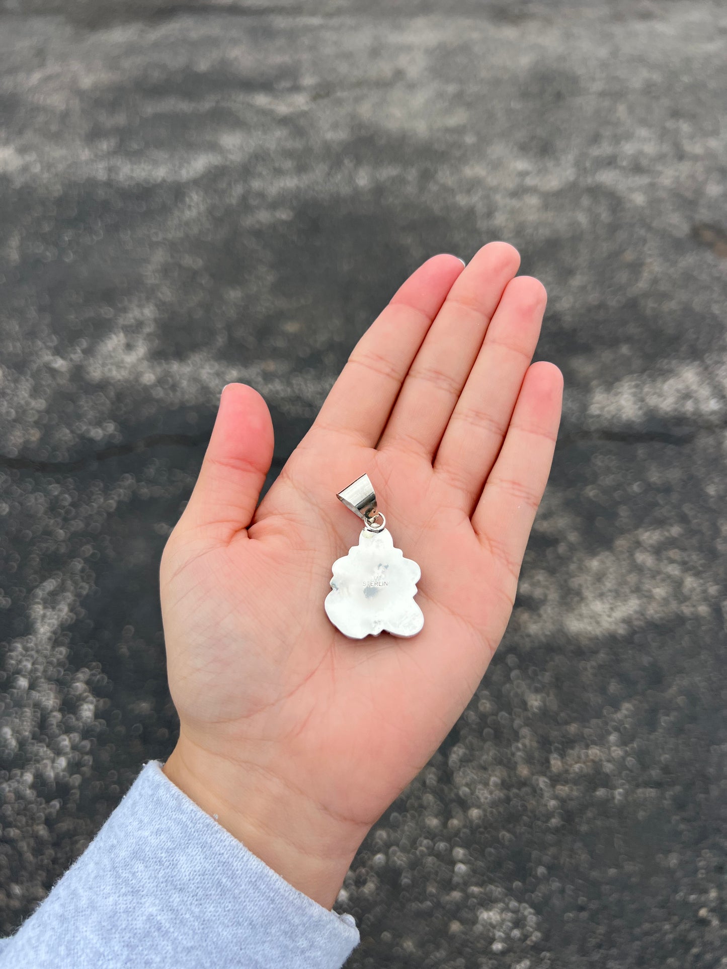 5 Stone Genuine Turquoise Assorted Cluster Sterling Silver Pendant