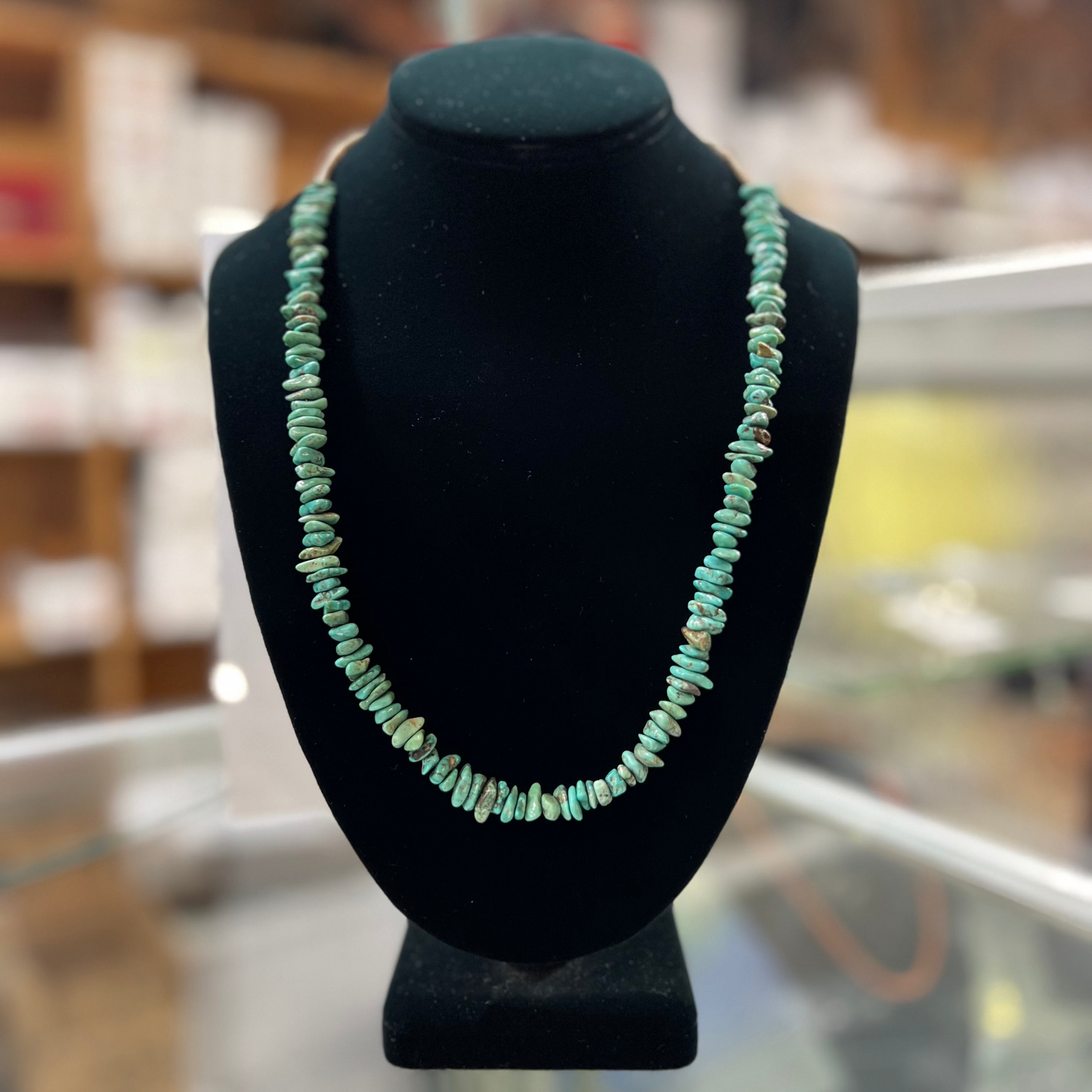 Genuine Kingman Turquoise Nuggets & Heishi Beads Necklace
