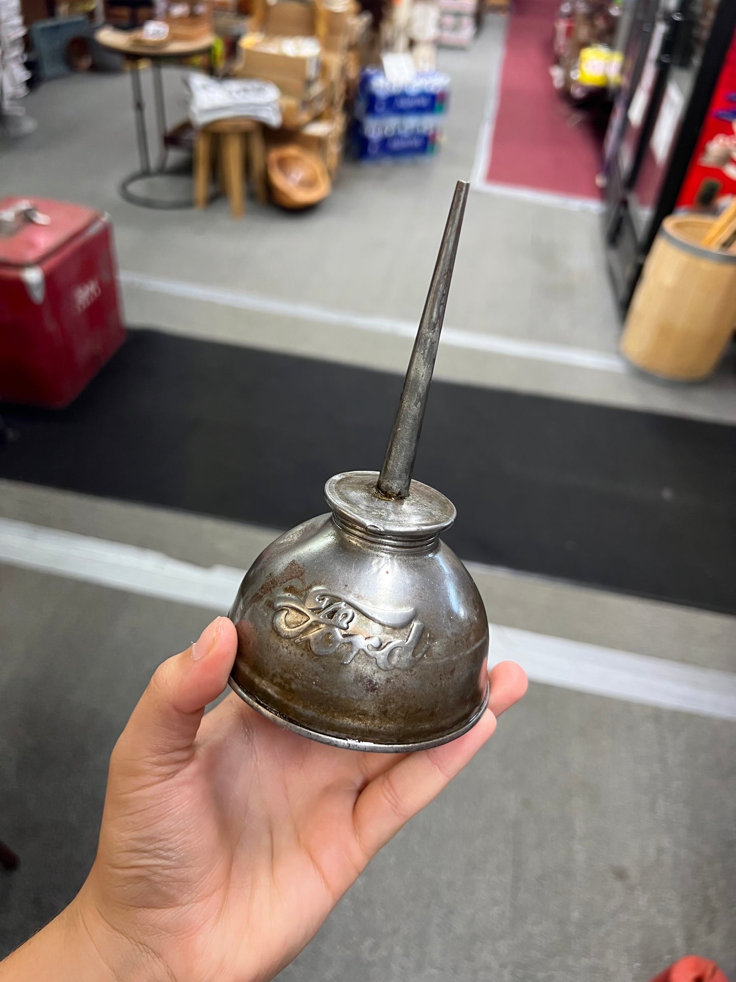 Vintage Ford Script Embossed "Oiler" Oil Can