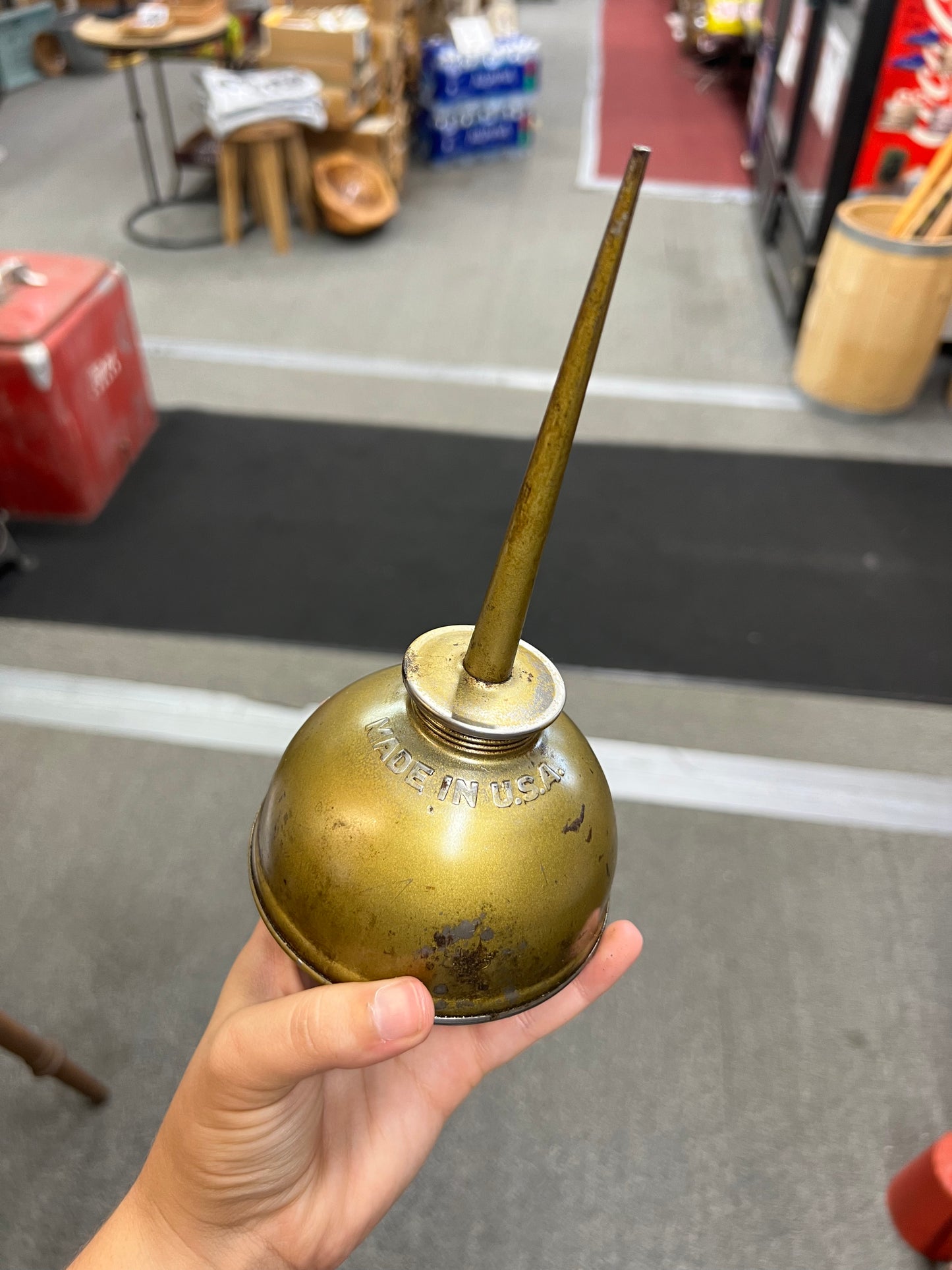 Vintage Old Gold Eagle Oil Can Embossed