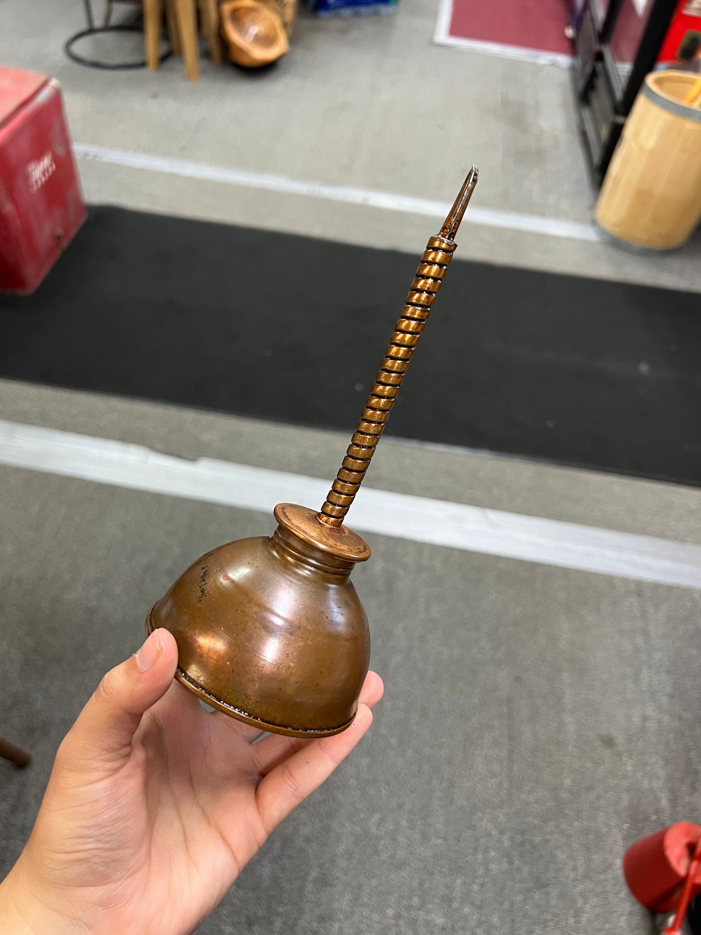 Vintage Old Copper Oiler Oil Can "Goose Neck" Spout