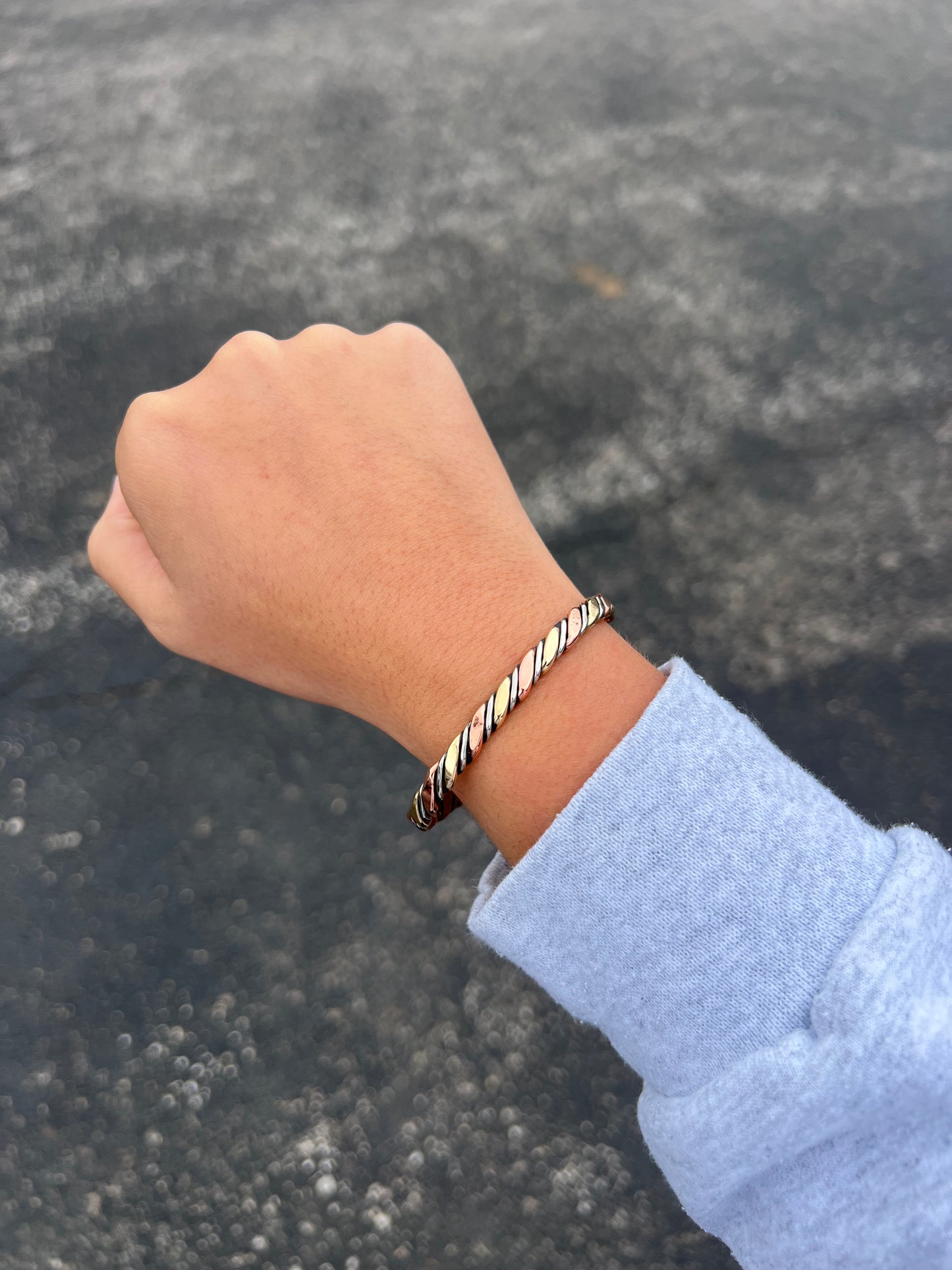 Copper, Brass, & Nickel Twisted Cuff Bracelet