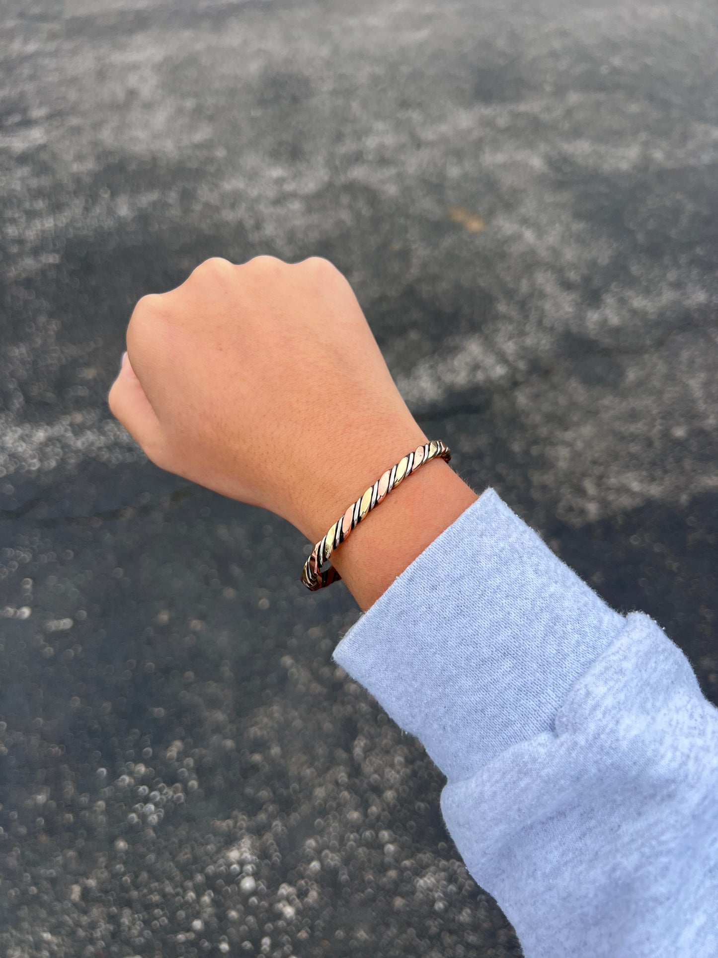 Copper, Brass, & Nickel Twisted Cuff Bracelet
