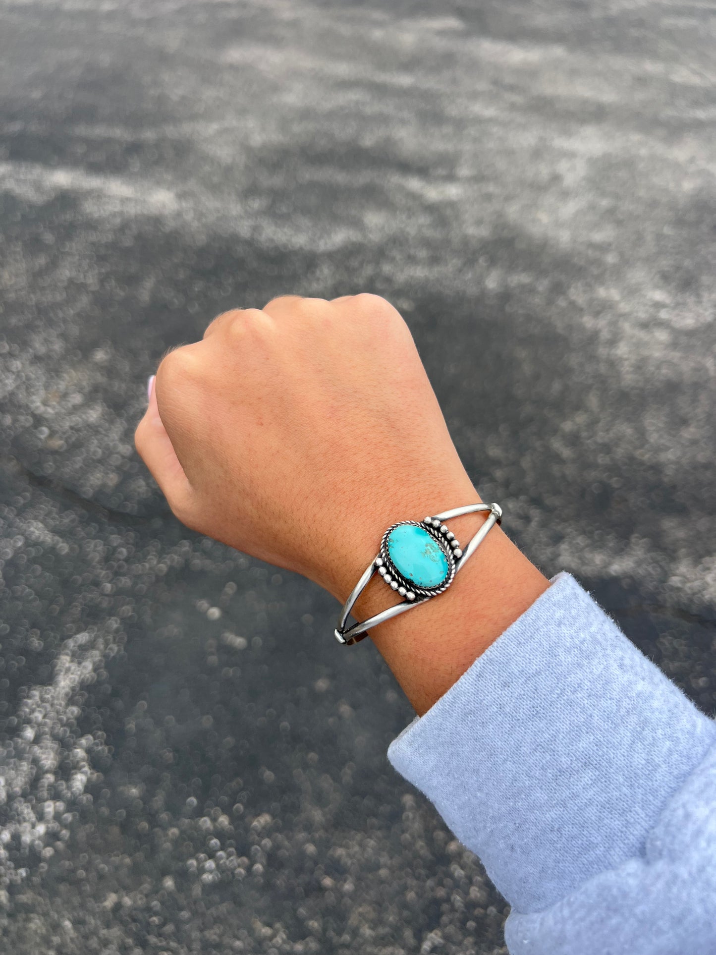 The Rayna Genuine Turquoise Sterling Silver Cuff Bracelet