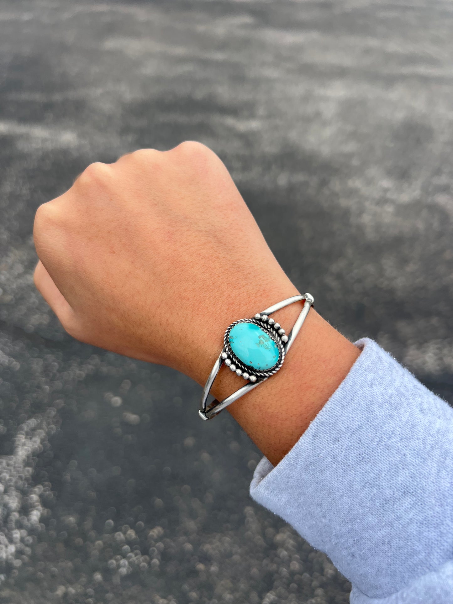The Rayna Genuine Turquoise Sterling Silver Cuff Bracelet