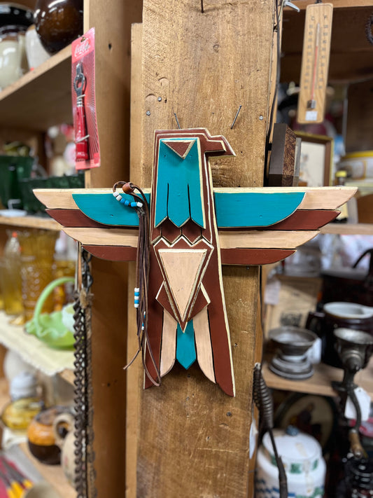 Handmade Native American Thunderbird Wooden Hanger