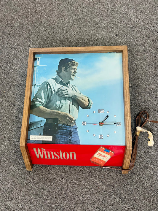 Vintage Winston Electric Advertising Clock