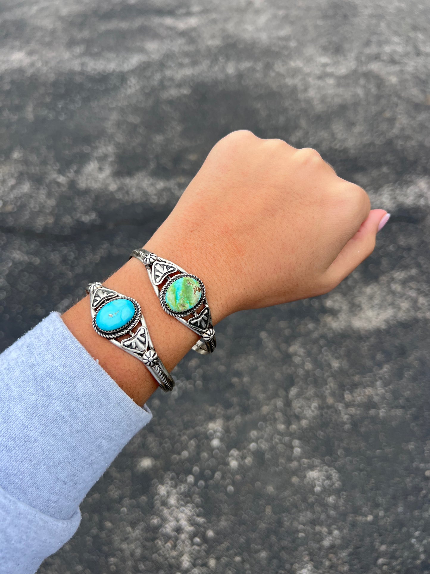 The Dorothy Genuine Turquoise Sterling Silver Cuff Bracelet