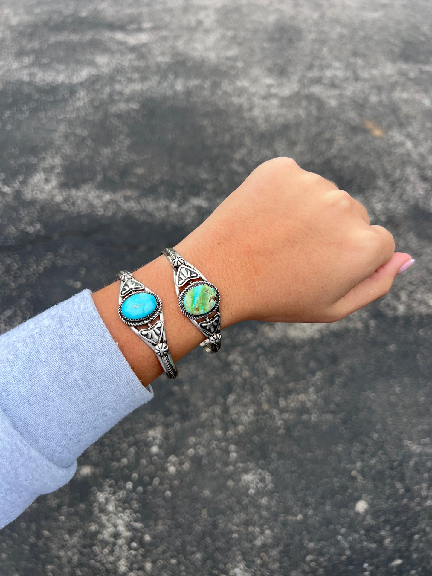 The Dorothy Genuine Turquoise Sterling Silver Cuff Bracelet