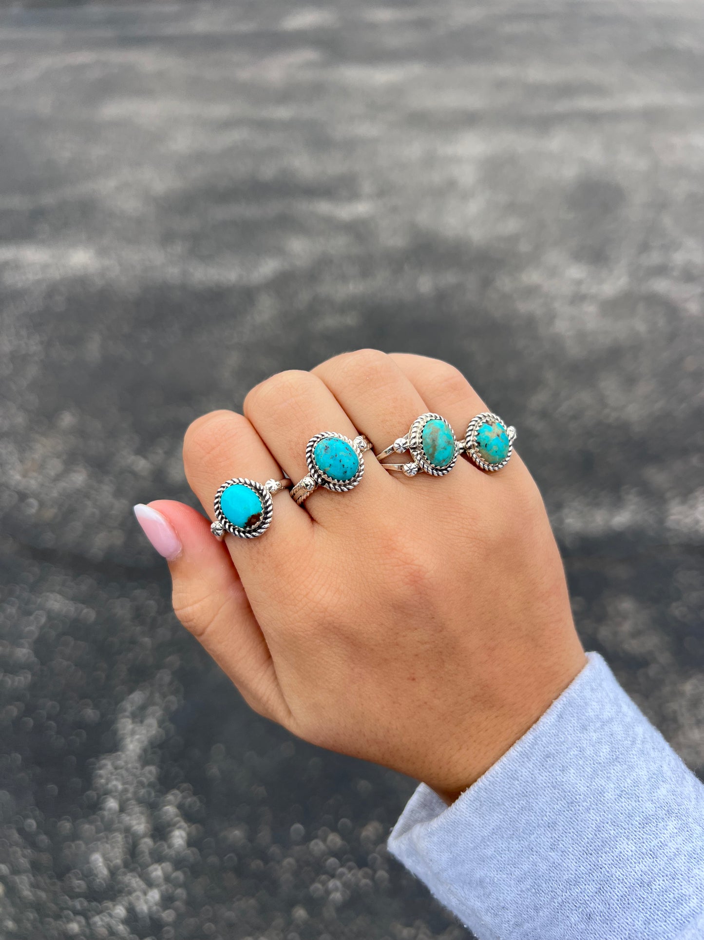 The Lainey Genuine Turquoise Sterling Silver Ring
