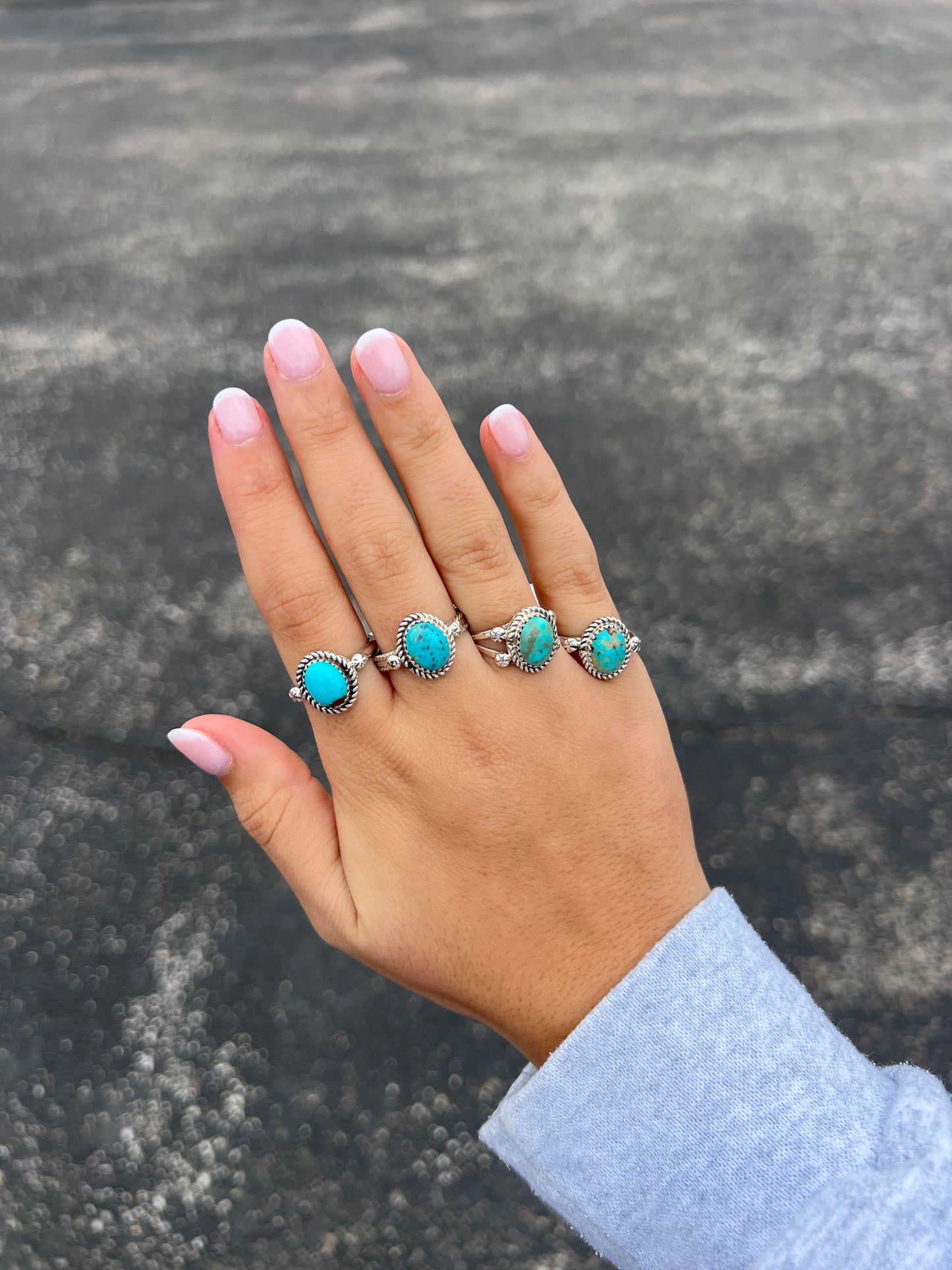 The Lainey Genuine Turquoise Sterling Silver Ring