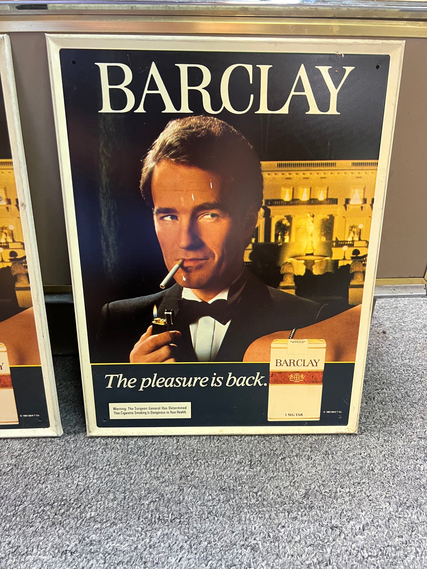 1983 Barclay The Pleasure Is Back Sign