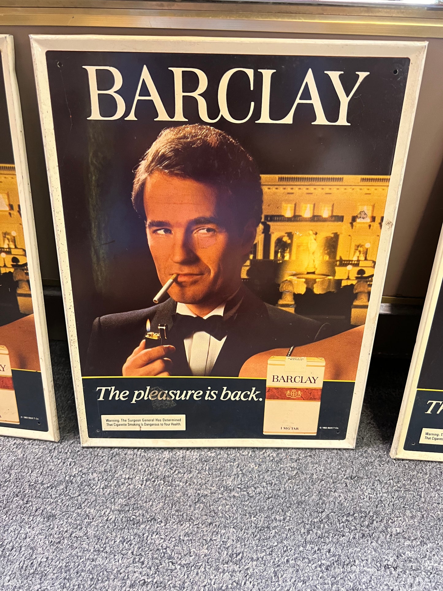 1983 Barclay The Pleasure Is Back Sign