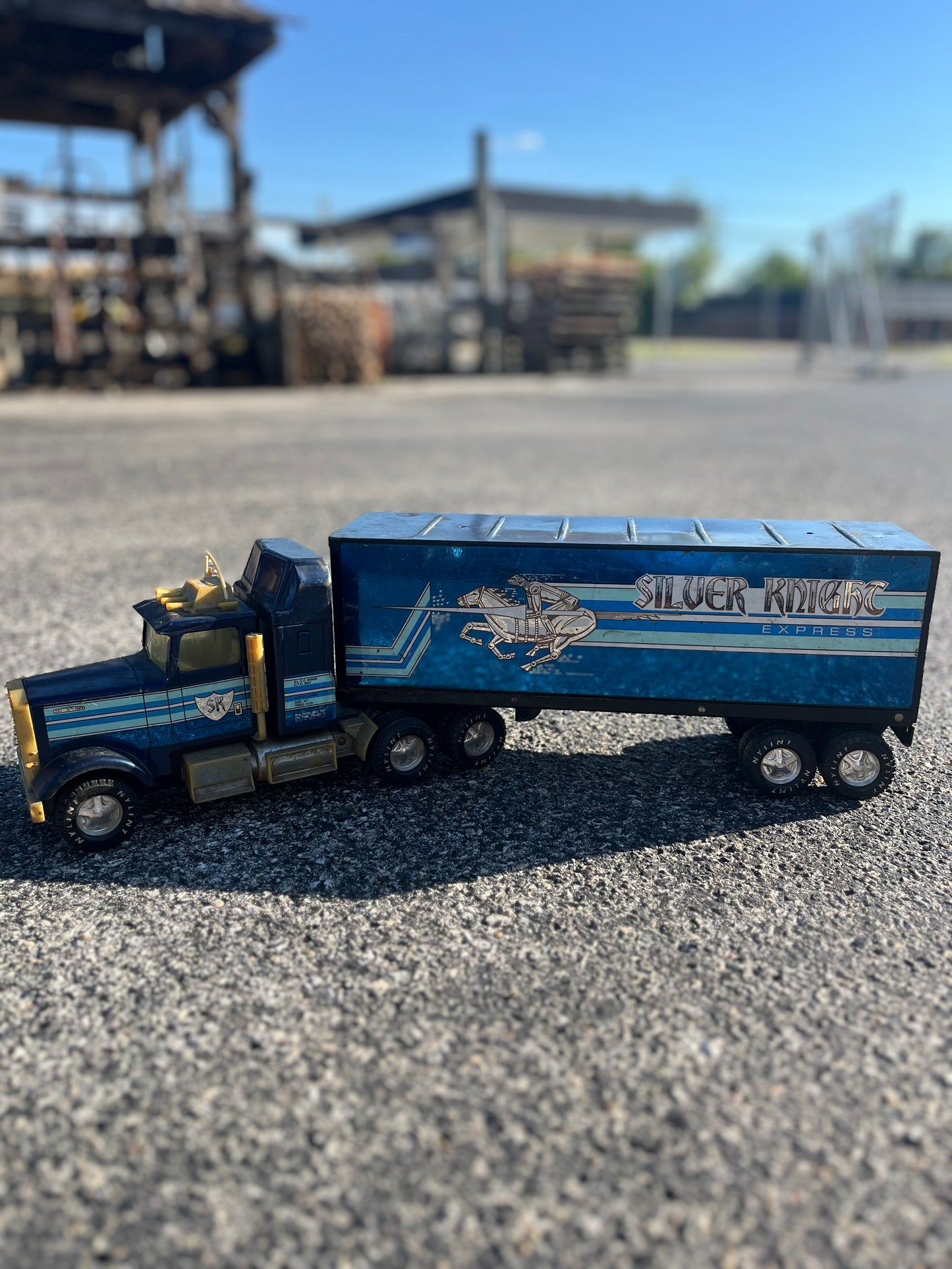 Vintage Nylint Silver Knight Express 18 wheeler Toy Truck