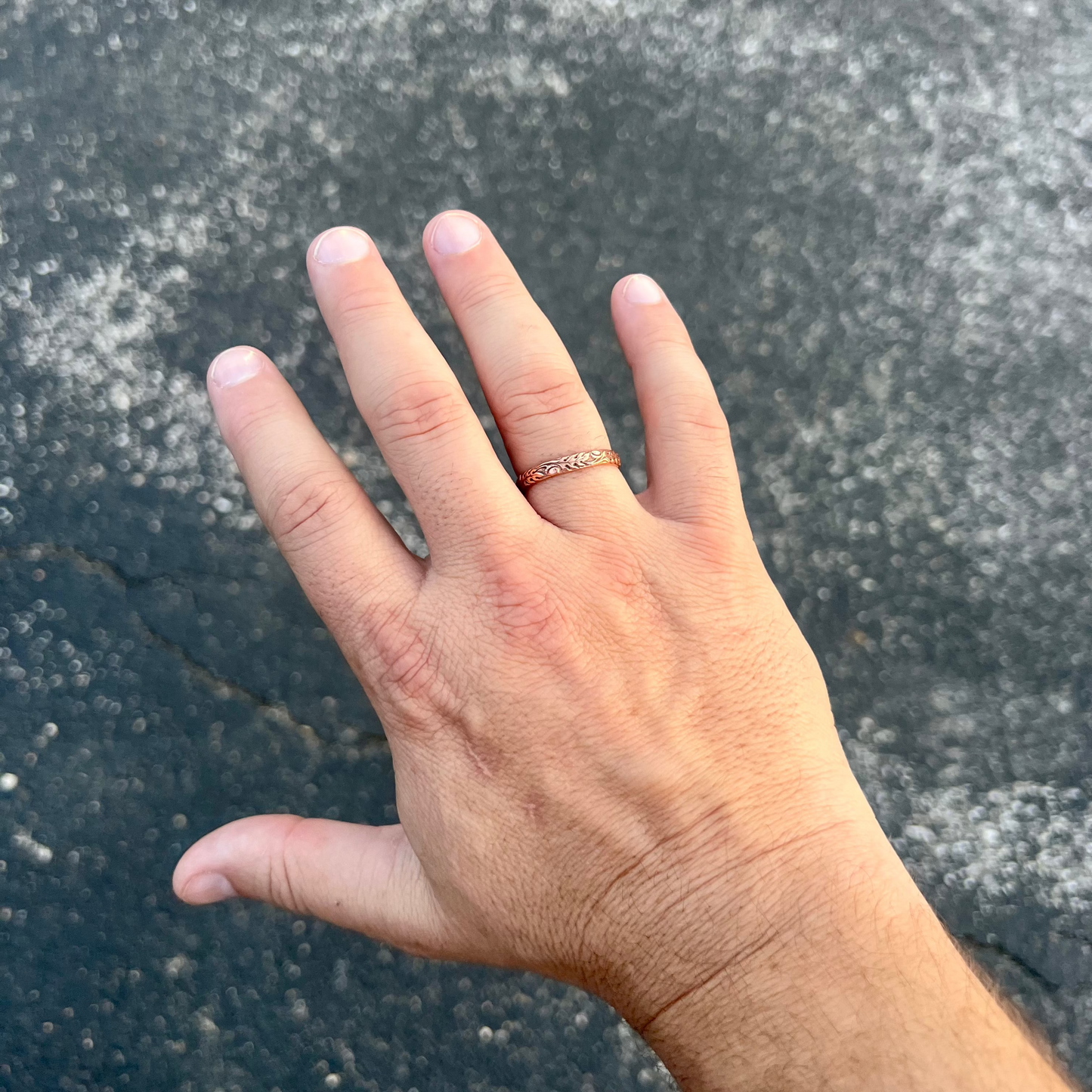 Copper Stamped Band Ring