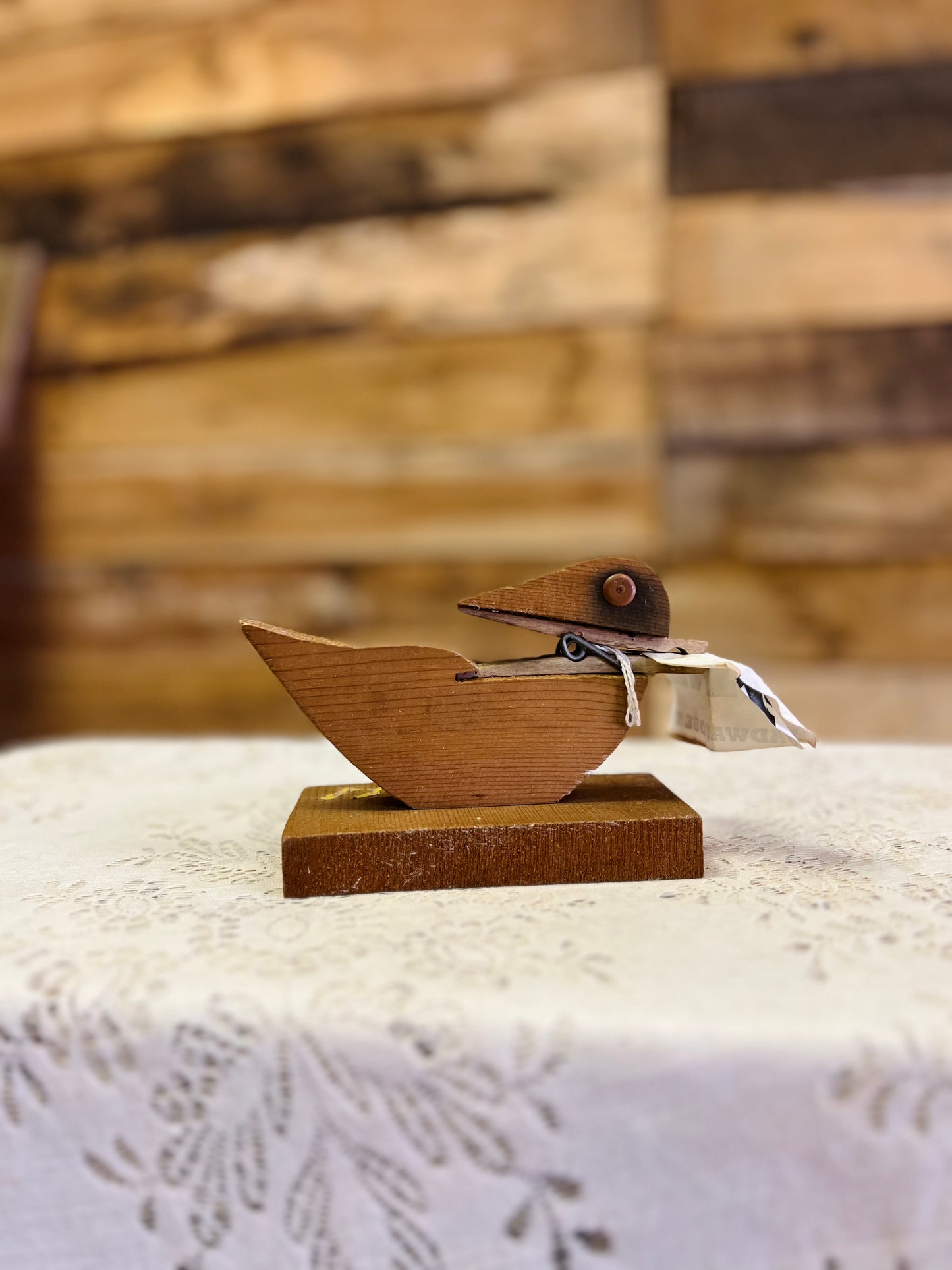 Vintage Wooden Duck Recipe Card Holder