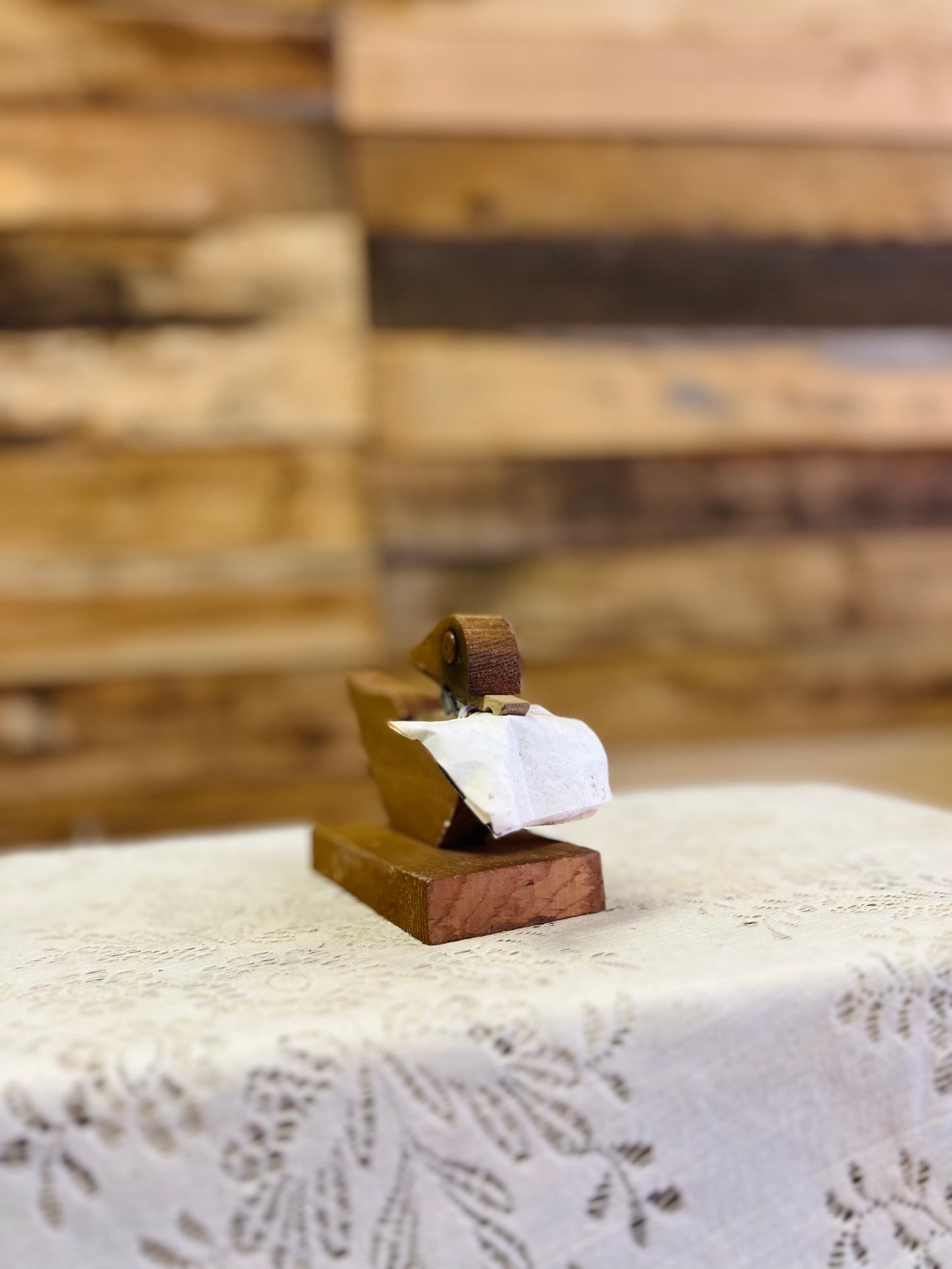 Vintage Wooden Duck Recipe Card Holder