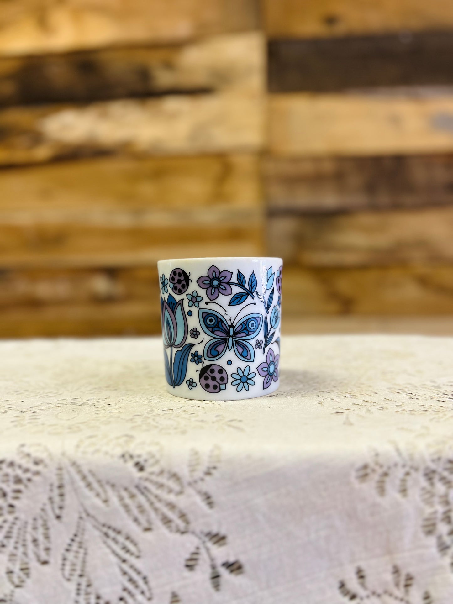 Vintage Butterfly, Flower, Ladybug Mug