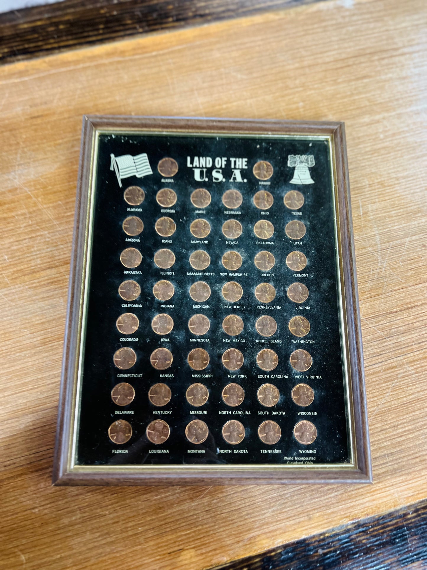 1976 Bicentennial Lincoln Pennies Framed - ALL 50 States!