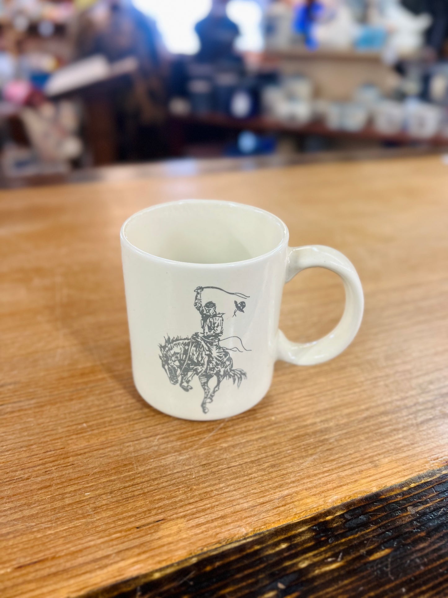 Vintage Cowboy Bucking Bronc Ceramic Mug